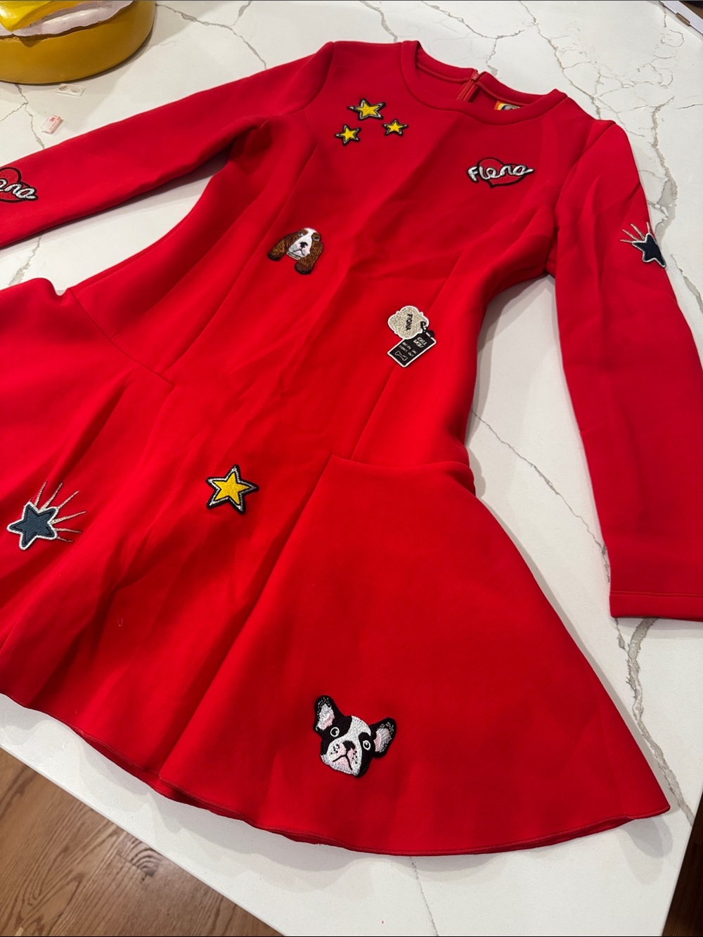 Girls' Red Patch-Embellished Costume Dress by (unspecified)